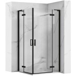 REA/S - Sprchová kabína Hugo Double Black 90x90 KPL-K6601