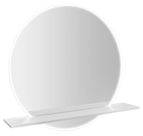 SAPHO - VISO guľaté zrkadlo s LED osvetlením a policou, ø 70cm, biela mat VS070-02