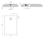 OMNIRES - Sprchová vanička AQUAROCK kompozit, protišmyková, obdĺžniková 80 x 120 cm, čierna láva AQUAROCK80-120BLV