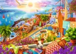 Trefl - Puzzle - Premium PLUS Tea Time: Návšteva Santorini
