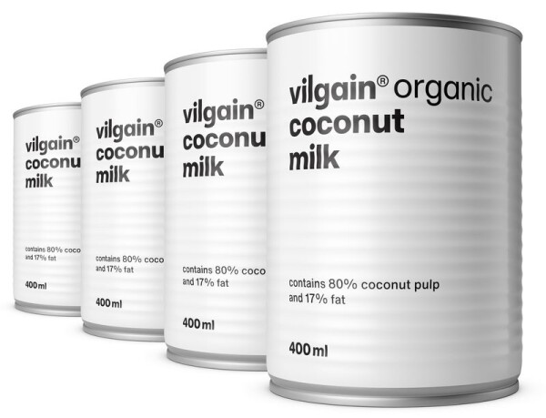 Vilgain Kokosové mlieko BIO – 4× 400 ml