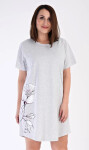Dámska sivá nočná košeľa s potlačou Nicol - Vienetta 4XL šedá s potiskem