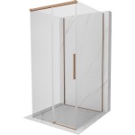 MEXEN/S - Rox-3S sprchovací kút 3 stenný, posuvný 110 x 110, transparent, meď kartáčovaná 8C2-110-110-65-00-3S