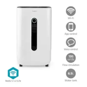 Nedis Odvlhčovač SmartLife / Wi-Fi / 20 l-Deň / Odvlhčovanie / Priebežné / Sušenie bielizne / Ventilácia / Android iOS (DEHU20WTW)