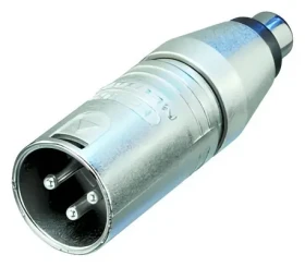 Neutrik XLR adaptér strieborná / XLR 3kolíková zástrčka / Cinch zásuvka (NA2MPMF)