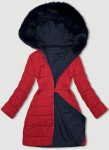 Tmavomodrá a červená obojstranná dámska prechodná bunda J Style (16M9159-215) odstíny červené S (36)