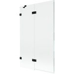 MEXEN/S - Lunar vaňová zástena 2-krídlová ľavá 110 x 150, transparent, čierna 897-110-100-70-00-L