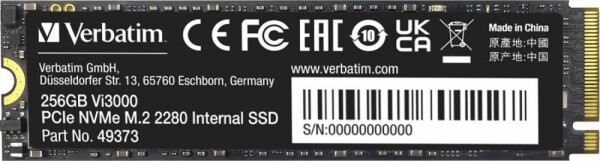 Verbatim Vi3000 256GB M.2 2280 PCI-E x4 Gen4 NVMe (49373)