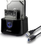 Fantec FANTEC DS-X2U3-Glanz - Bis zu 2x 6,35cm 2,5Zoll und/oder bis zu 8,89cm 2x 3,5Zoll SATA HDD Klon & Dockingstation