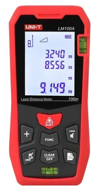 UNI-T LM100A / Laserový diaľkomer / až 100 m / presnosť ±2 mm / pamäť 99 meraní (LM100A)