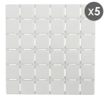 MSV QUADRO súprava 5 ks protišmykových podložiek biela / SBS kaučuk / 13 x 13 cm