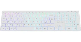 Canyon HKB-W11 biela / Klávesnica / bezdrôtová / vodeodolná / RGB podsvietenie / CZ/SK layout (CNS-HBTK11W-CS)