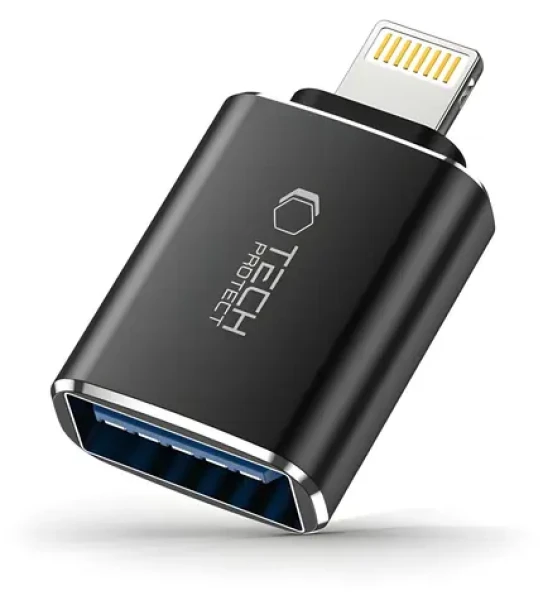 Tech-Protect UltraBoost čierna / OTG adaptér / Lightning - USB-A