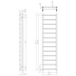 SAPHO - METRO LIGHT vykurovacie teleso 400x1500 čierna mat IR447TB
