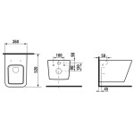 SAPHO - PORTO závesná WC misa, Rimless, 36x52cm, biela PZ102WR