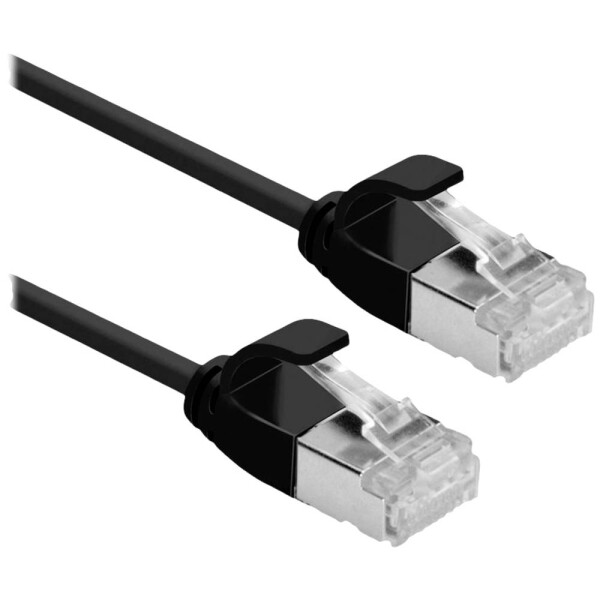 Roline 21.15.3355 RJ45 sieťové káble, prepojovacie káble CAT 6A U/FTP 2.00 m čierna netienený, bez halogénov, samozhášavý 1 ks; 21.15.3355