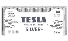 Teslá SILVER+ alkalická ceruzková batéria AA (LR06) 24 ks / fólia (1099137213)