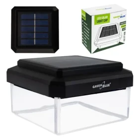 GreenBlue GB128 WW čierna / Solárne LED stĺpikové svietidlo / 100x100 mm / 3200K / výdrž 8 h (GB128 WW)