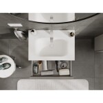 MEXEN/S - Rivel kúpeľňová skrinka 70 cm s umývadlom Vela, 1 šuplík, reliéf, šedá mat/biela mat 91A20-07023-1-BF62-W23M01
