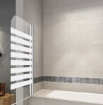 H K - Vaňová zástena S1 STRIPE 80x140cm - jednodielna sklopná, číre sklo so vzorom, varianta ľavá SE-S1STRIPE-13