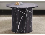 Okrúhly konferenčný stolík Treviso, 60 cm, čierny mramor%