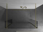 MEXEN/S - Kioto Sprchová zástena WALK-IN voľne stojaca 115 x 30 x 30, transparent, zlatá 800-115-030-222-50-00-030