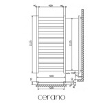 CERANO - Kúpeľňový radiátor Marco - bočné pripojenie - 816W - čierna matná - 1125x550 mm LIV-WP-10-55