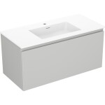 MEXEN/S - Orio kúpeľňová skrinka 100 cm s umývadlom Otis, 1 šuplík, sivá mat/biela mat 91A10-10047-1-BF62-W18M01