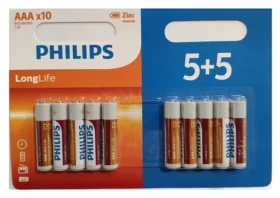 Philips LongLife R03L10BP-10 AAA / Batérie / Zinkochloridové / 5+5 ks (6959033840203)