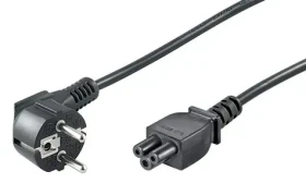 MicroConnect Sieťový napájací kábel Schuko 90° uhol - C5 1m čierna (PE010810)