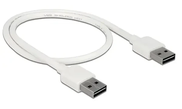 DeLock Easy-USB-A - Easy-USB-A / Kábel / USB 2.0 / 0,5 m / biela (85192)