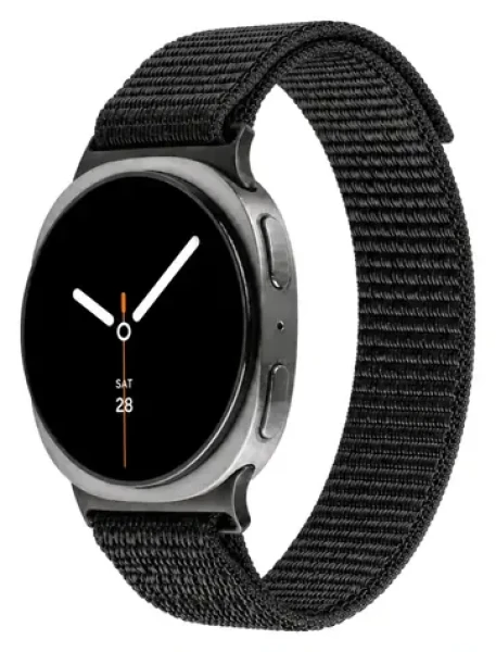 FIXED Nylon Sporty Strap pre Samsung Galaxy Watch 9/8 čierny / Remienok / nylon / rýchloupínací systém / 16-21 cm