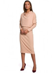 Dámske pletené šaty S245 Beige - Stylove S/M béžová