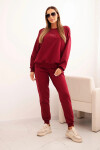 Dámska bavlnená súprava s potlačou Minimal burgundy UNI