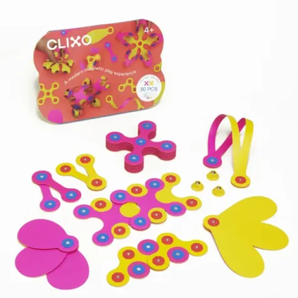 Clixo Crew Pink Yellow Magnetická stavebnica