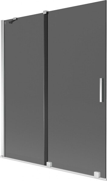MEXEN/S - Velar dvojkrídlová posuvná vaňová zástena 140 x 150, grafit, chróm 896-140-000-41-01