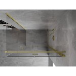 MEXEN/S - Mist-F sprchovací kút skladacie dvere pravá 75 x 85, transparent, zlato kartáčovaná 8A6T-075-085-55-00-P