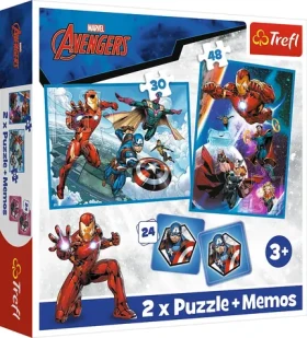 Trefl - Puzzle - Sada 3v1 Avengers: Hrdinovia v akcii (2x puzzle + Pexeso)