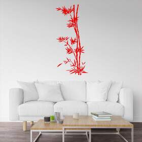 Veselá Stena Samolepka Bambus Farba: červená, Veľkosť: 45 x 97 cm