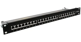 Xtendlan čierna / Patch panel / 19" / 24 portov / Cat6a / tienený (XL-PP19-24C6AS-XL-BLACK)