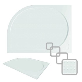 OLSEN SPA - Asymetrická štvrťkruhová mramorová sprchová vanička Laka R550 - Rozmer A - 120, Rozmer B - 90, Spôsob prevedenia - Pravé VANKCCTVRT1290P