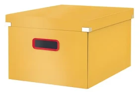 Leitz ClickStore Cosy M (A4) teplá žltá / Úložná krabica s vekom / kartón / 281 × 200 × 370 mm (53480019)