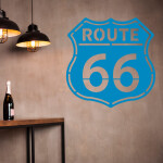 Veselá Stena Samolepka Route 66 Farba: modrá, Veľkosť: 100 x 100 cm