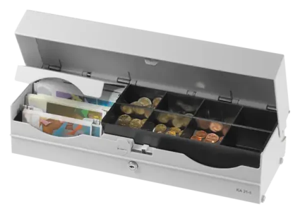 Diebold Nixdorf KA21 čierna / Pokladničná zásuvka / Horné otváranie / 461x102x163 mm / 2polohový zámok (CRKA-2121)