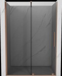 MEXEN/S - Velár posuvné sprchové dvere 130, grafit, meď kartáčovaná 871-130-000-41-65