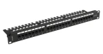 Lanberg Patch panel 24 portov CAT.6A s policou čierny / Patch panel / 1U / 19 "/ RJ-45 / UTP (PPUA-1124-B)