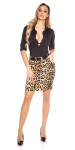 Sexy Pencil-Skirt with Belt in Leo-look