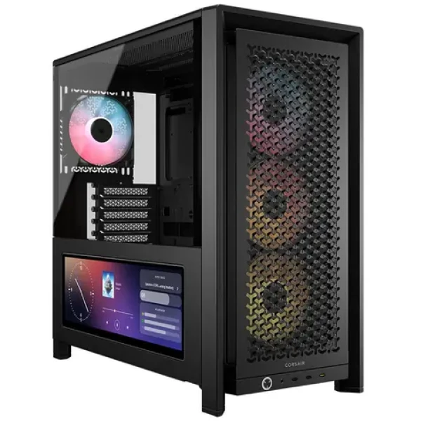 Corsair FRAME 4000D LCD RS ARGB čierna / E-ATX / 3x USB-C / 4X 120mm PWM ARGB / bez zdroja / LCD / priehľadná bočnica (CC-9011326-WW)