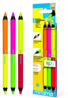 Mitama NEON JUMBO / Pastelky / obojstranné / 5 neónových farieb / 3 ks (61919)