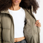 Bunda Calvin Klein Jeans Logo Short Hooded Puffer Jacket Gray L